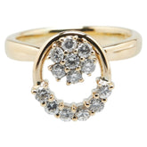 K18YG イエローゴールド ダイヤ0.55ct フラワー 花 モチーフ リング 指輪 レディース 11号 【中古】